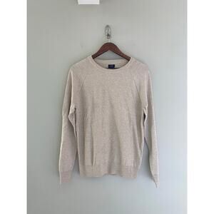J. CREW FACTORY Raglan Budded Crewneck Sweater in Light Brown NWOT Size Men's S